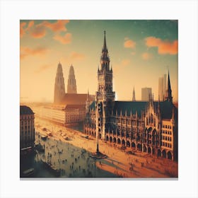 Sunset In Munich Canvas Print