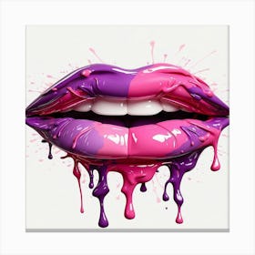 Dripping Lips Canvas Print