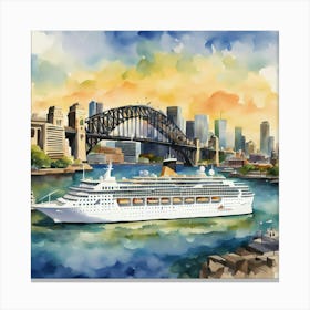 Sydney Harbour Cruise Ship 1 Canvas Print
