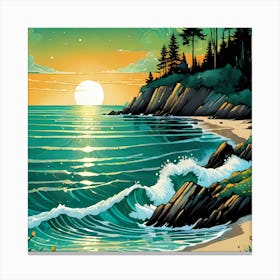 Sunset At The Beach Canvas Print