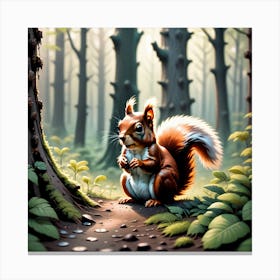 Squirrel In The Forest 295 Canvas Print