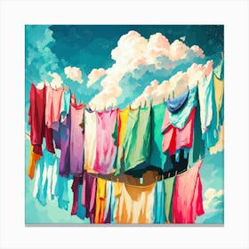 Clothesline In The Sky Canvas Print