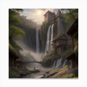 Waterfall In The Forest Canvas Print