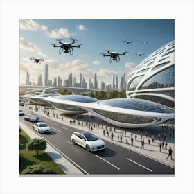 Futuristic Cityscape 45 Canvas Print