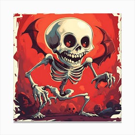 Spooky Halloween Skeleton Emojis Artwork 13 Canvas Print