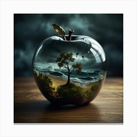 Tree In An Apple Canvas Print