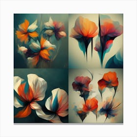 Abstract Flowers Canvas Print