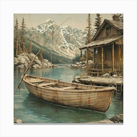 Boat On The Lake Canvas Print