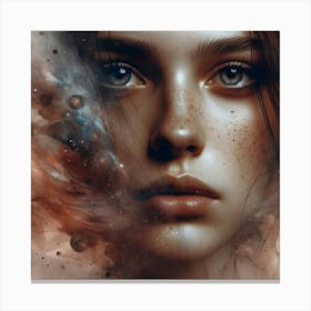 Girl In Space 4 Canvas Print