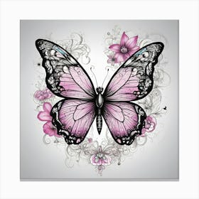 Butterfly In A Heart Canvas Print