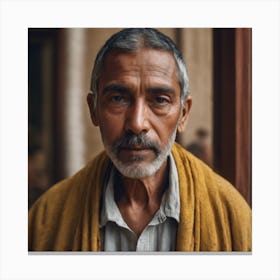 Old Man In A Shawl Canvas Print