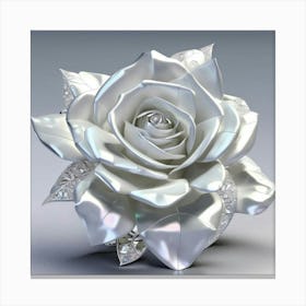 Silver Rose Canvas Print