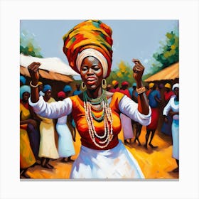 Smiling Dancing Woman Canvas Print