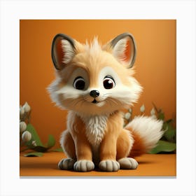 Cute Fox 45 Canvas Print