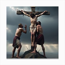 The Heart Wrenching Scene Of Jesuss Crucifixion   Canvas Print