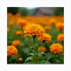 A Lush Garden Filled With Bright, Cheerful Nasturtiums 3 Canvas Print