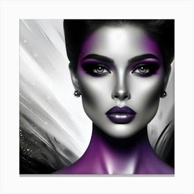 Black And Purple Makeup Canvas Print