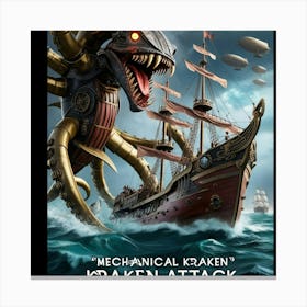 Mechanical Kraken Kraken Attack Canvas Print