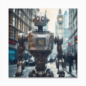 Robot In The City 104 Canvas Print