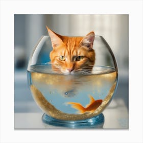 Cat In A Fish Bowl 26 Canvas Print