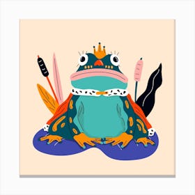 Frog Prince Square Canvas Print