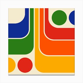 Retro 70s Style Geometric Abstract 3 Canvas Print