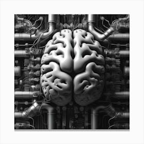 Brain On A Machine 1 Canvas Print
