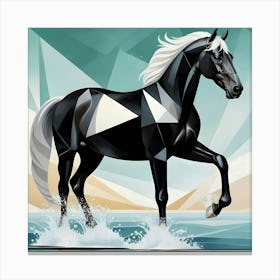 Black And White Horse Canvas Print