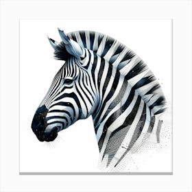 Zebra Head - Abstract Line Art Illustration 28 Canvas Print