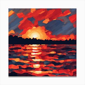 Fiery Sunset Abstract (8) Canvas Print