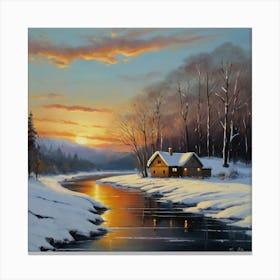 Winter Sunset 1 Canvas Print