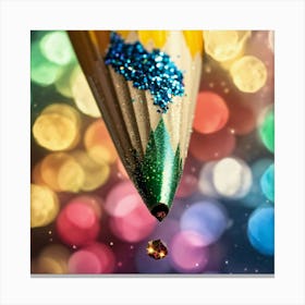 Pencil On A Colorful Background Canvas Print