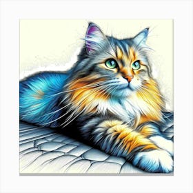 Feline Cat Creative Artwork Illustration 57 Canvas Print