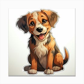 Puppy Sticker Canvas Print