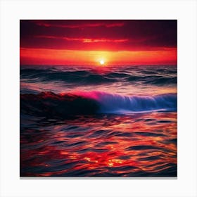 Sunset In The Ocean 4 Canvas Print