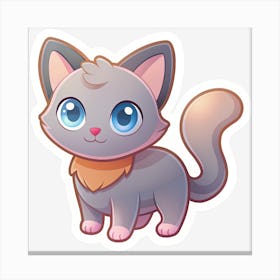 Cute Cat Sticker 11 Canvas Print