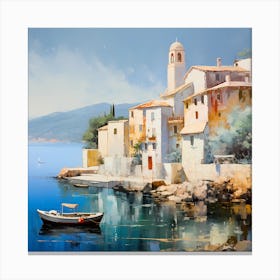 Positano Whirl: Coastal Brushstrokes Canvas Print