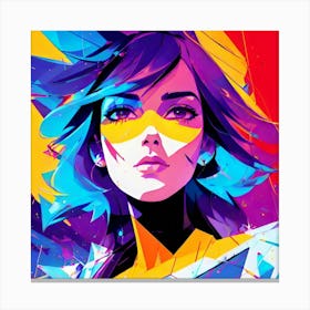 Girl With Colorful Hair 1 Canvas Print