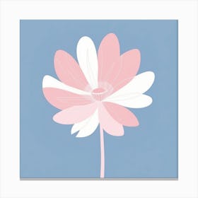 A White And Pink Flower In Minimalist Style Square Composition 551 Canvas Print