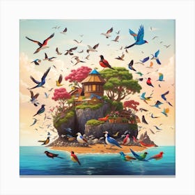 Island Of Birds Canvas Print