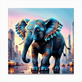 Elephant In The City 1 Canvas Print