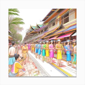 Holi Festival In Thailand 1 Canvas Print