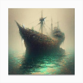 Ship In The Fog 2 Canvas Print