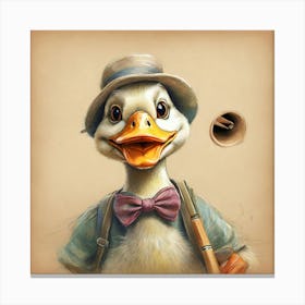 Duck In Hat Canvas Print