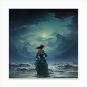 Woman In The Ocean 1 Canvas Print