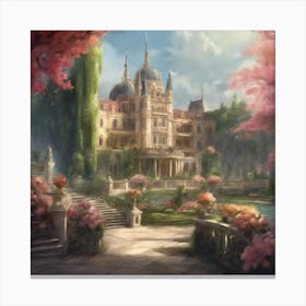 Castle In Bloom 1 Canvas Print