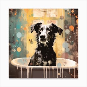 Dog In Bath 1 Canvas Print