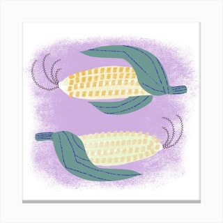 Fresh Corn On The Cob Square Canvas Print
