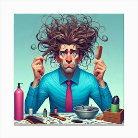 Man With Messy Hair Canvas Print