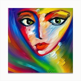 Colorful Portrait Of A Woman Canvas Print